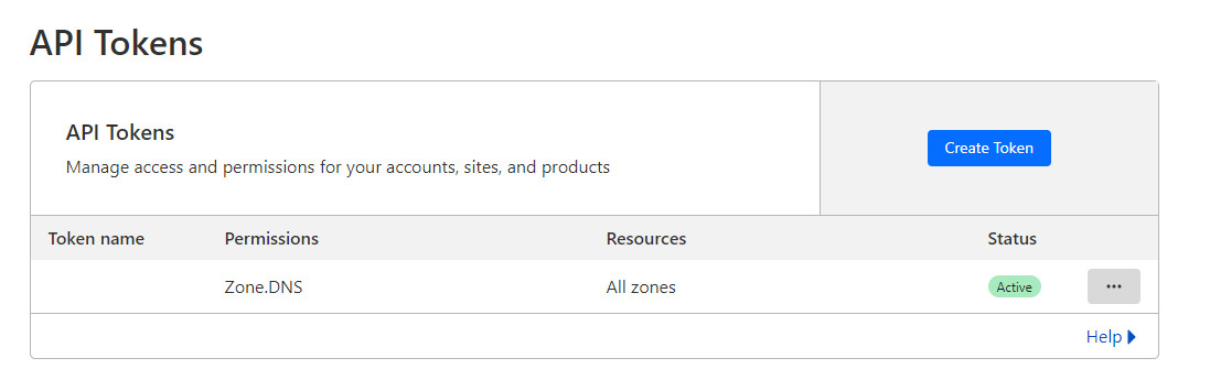 Cloudflare token